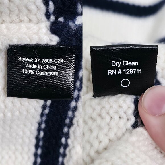 Jenni Kayne Grace Cashmere‎ Navy Stripe Crewneck Sweater Size M - Picture 8 of 10